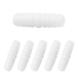 AUXBC 6Pcs 3/8" x 3/8" Plastic Hose Barb Fittings, Barbed Splicer Mender Joint Adapter Union Connectors for Aquarium, Household, Fuel, Gas, Liquid, Air Hose Repair
