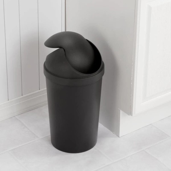 Unbranded Round Swing Top Trash Can Wastebasket Bathroom Kitchen Indoor