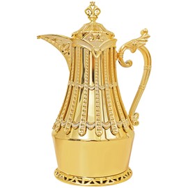 Arabic Style Luxury Insulated Thermal Coffee Carafe,34 oz,Vacuum Thermal Carafe Insulated Pot for Coffee Hot Cold Drink Tea,Housewarming Ornaments (Gold)