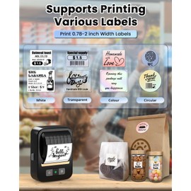 NDYIN Label Makers, Label Maker Machine with Tape, Bluetooth Label Maker, Portable Thermal 2 Inch Label Printer for Small Business, Barcode, Address, Logo, Clothing, Sticker Printer for Phones & PC