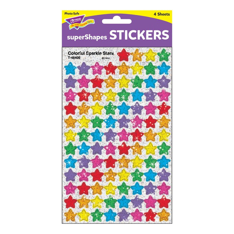 Colorful Sparkle Stars superShapes Stickers