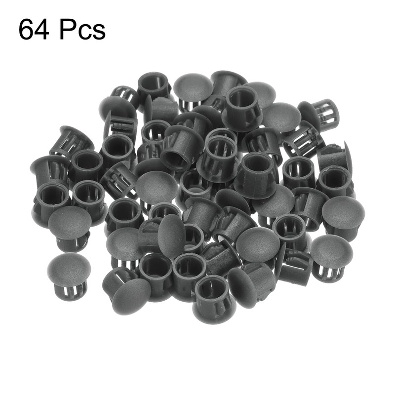 sourcing map 64PCS 11mm(3/8") Dark Grey Plastic Hole Plugs, Flush