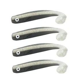 ZANDERKANT - Fishing Lure - Rubber Fish - Mega Kauli - 2 Packs of 2 - Smoke Glitter - 16 cm - Gripper 6/0 - Floating