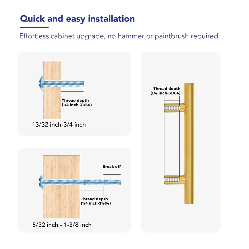 20 Pack Cabinet Handles with 3 Inch (76mm) Hole Center