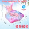 Mermaid Tail Inflatable Pool Float Chair with 2 Cup Holders,