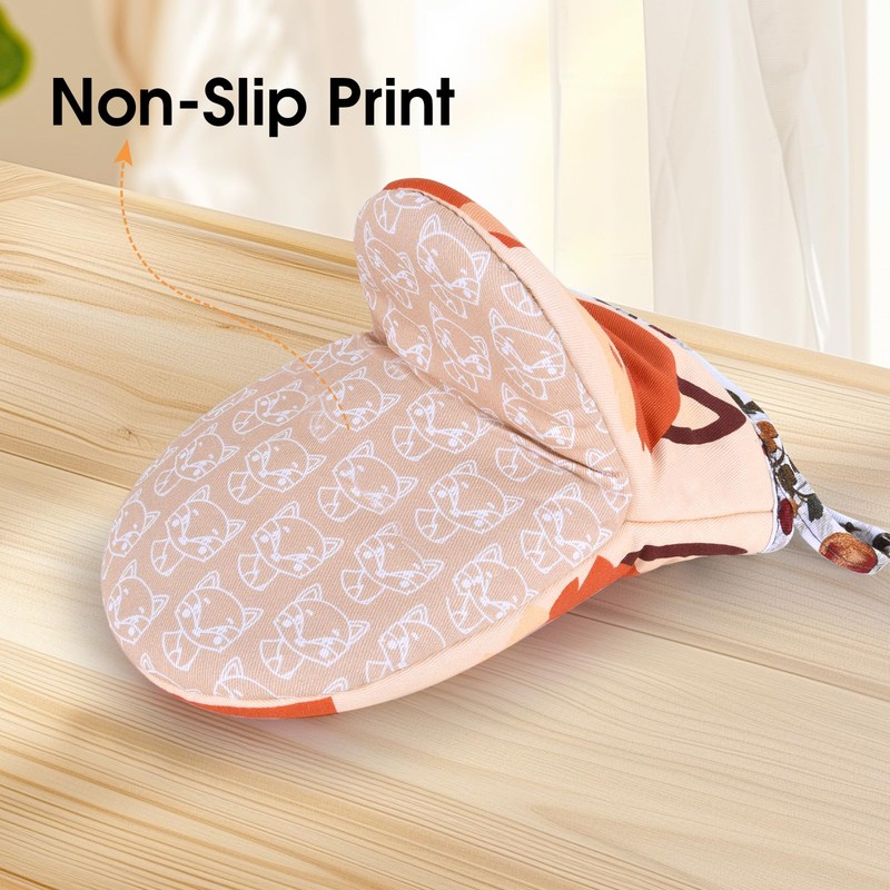 Mini Oven Mitts Cute,Silicone Oven Mitts Heat Resistant 500℉ with