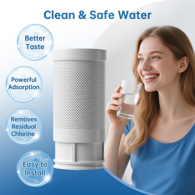 3-Pack Replacement Faucet Water Filters,NSF42 Certification Removes Chlorine,Odors & Heavy