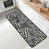 Striped Animal Print Kitchen Rug Non-Slip Machine Washable Laundry Room