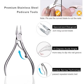Podiatrist Toenail Clipper for Thick, Ingrown Toe Nails, With Toenail Lifter + Toenail Corrector + Toenail Edge File, Surgical Grade Stainless Steel, Pedicure Tools for Men & Seniors