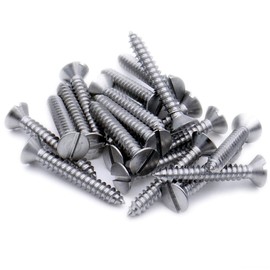 No.7 x 1 (3.9mm x 25mm) Slot Countersunk Self-Tapping Screw - Stainless Steel (A2) (Pack of 20)