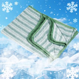 Catalonia Cooling Blanket for Hot Sleepers, Summer Bed Blanket for Warm Night Sweat, Cool Sofa Throw Blanket for Hot Flashes, Soft Thin Lightweight Blanket for Adults Kids, Green