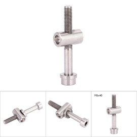 VGEBY Bicycle Seat Bolt, M5 x 30 mm, 35 mm, 40 mm, Bicycle Seat Post Screw, Titanium Bicycle Seat Post, Fixed Screw, Round Head Screw (M5 x 40 Titanium)