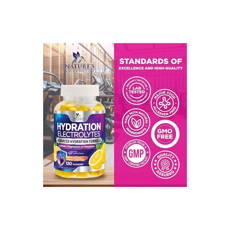 Hydration Electrolyte Gummies - Daily Liquid Replenisher Gummy - Electrolyte