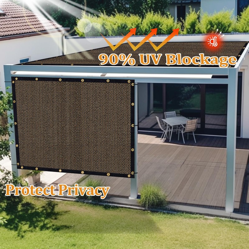 Shade&Beyond Customized Size 7' X 8' Shade Cloth with Grommets,