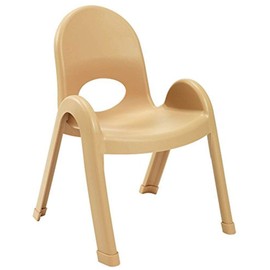 Angeles Value Stack Kids Chairs, 4 Pack, Preschool/Playroom/Homeschool Furniture, Flexible Seating Classroom Furniture for In Home Learning, Tan, 11"