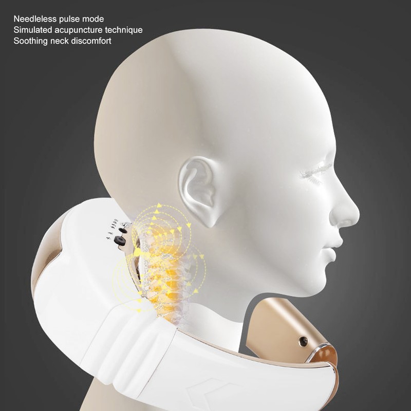 Electric Cervical Vertebra Massager Pulse Hot Compress Therapy Neck Massage