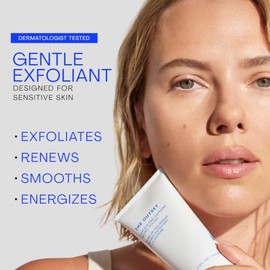 The Outset Exfoliante con microesmalte de cafeína, exfoliante, suavizante y despertar para el cuidado diario de la piel, suave, sin fragancia, limpio,