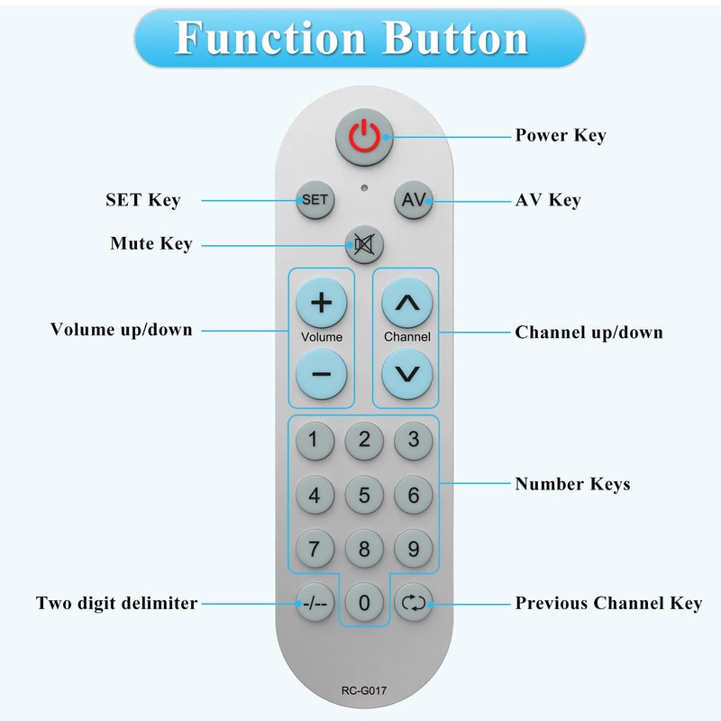 FOXRMT Learning Universal TV Remote Control, Big Button Universal TV