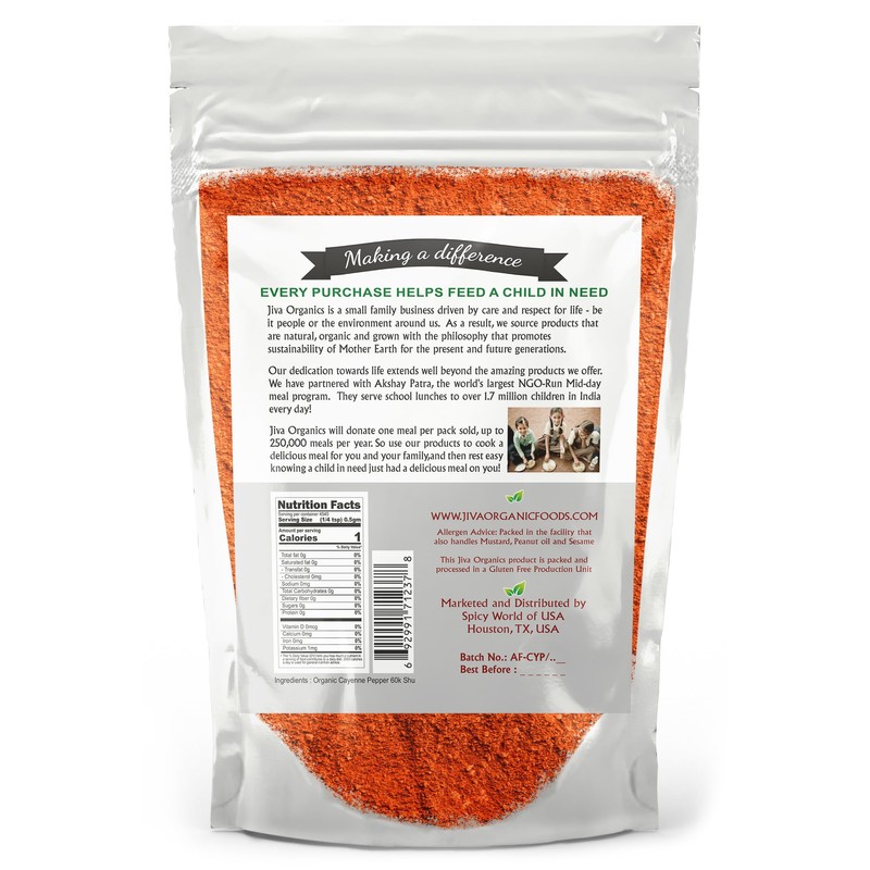 Jiva Organics Cayenne Pepper Powder Ground Chilli Pepper 5 LB