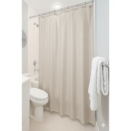 Dependable Industries inc. Essentials Magnetized Bathroom Shower Curtain Liner 70" x 72" (Color Linen)