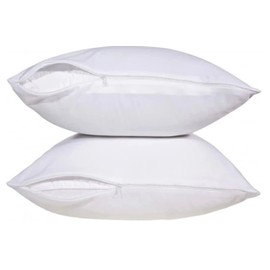 100% Cotton Zippered Pillow Protectors, King Size 20X36” Pure Cotton Cool, Breathable, Soft Pillow Covers, Bulk Pillow Cases for Large n Small Bedroom (King Pillow Protector 20x36, 6)