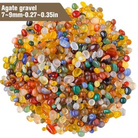 Fizdoqg 400 g Gemstones Small 7-9 mm Gemstones for Children Mix Tumbled Stones Semi-Precious Stones Colourful Mini Small for Decoration, Party Bags Children's Birthday, Gemstone Game