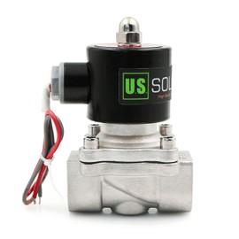 U.S. Solid 3/4inches Stainless Steel Electric Solenoid Valve 24V AC N.C. Air Water Oil VITON