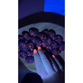 5Pcs Raw Emberlite Tumbled Pocket Stone UV Glowing Flame Sodalite Home Decor