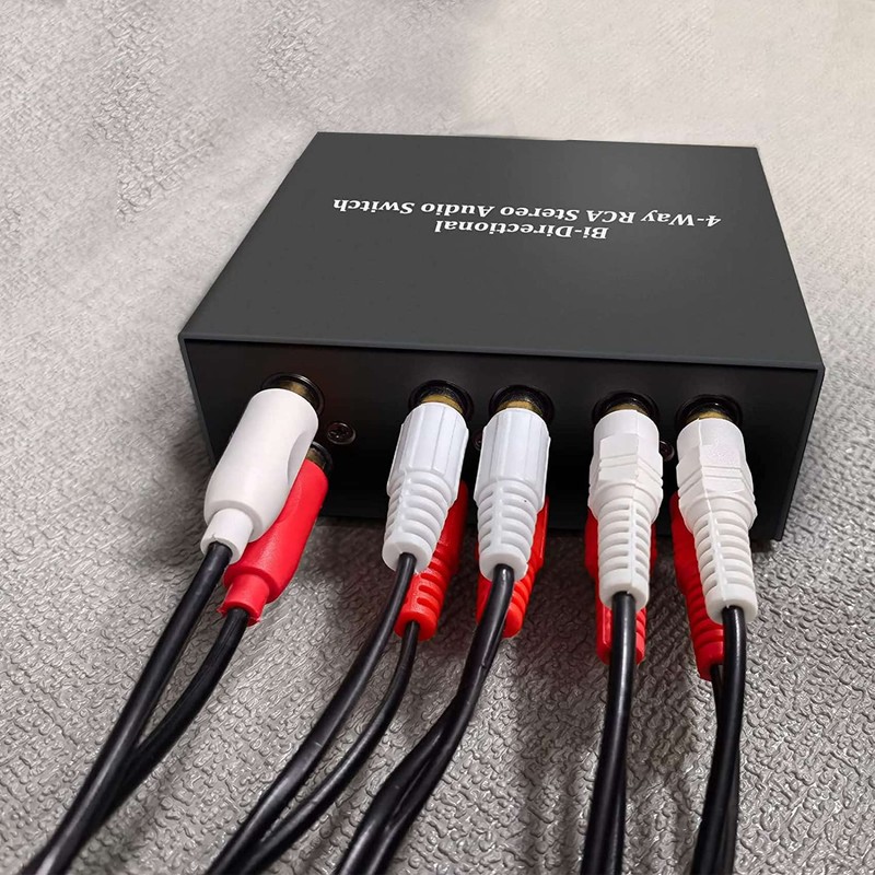 Daiilg 4-Way Stereo L/R Sound Channel Bi-Directional Audio Switcher, 1