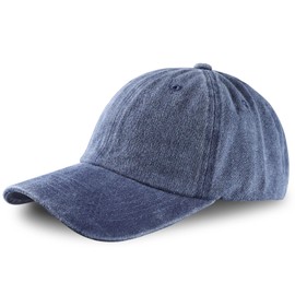 Yazikisa Vintage Washed Plain Baseball Cap Cotton Distressed Ball Caps Classic Golf Dad Hat Adjustable Snapback Hats Men Women Performance Athletic Workouts Activities Blue