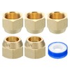 PATIKIL 3/4" Brass Flare Nut, 5pcs SAE 45 Degree Copper