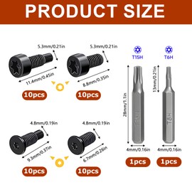 40 Pcs Ring Doorbell Screws with 2 Screwdriver, Doorbell Screwdriver Replacement, T5,T16 Replacement Security Screws, Video Doorbell Security Screws Compatible with Video Doorbell 2 and Pro