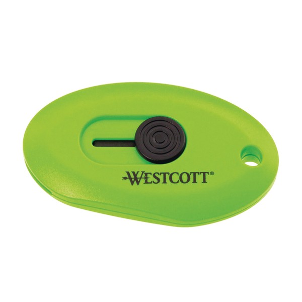 Westcott E-16474 00 Mini-Cutter mit Keramik-Sicherheitsklinge, automatisch einziehbar und integriertem Magnethalter, grün