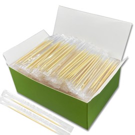 LOCIUN Bamboo Toothpicks – 2000 Count, Individually Wrapped, Dual-Pointed Tips, 2.55 Inch, Disposable & Sanitary, Ideal for Dental Care, Food Picking, Home, Restaurant, and Travel