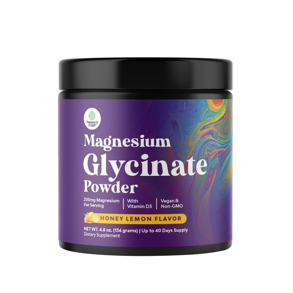 High Absorption Magnesium Glycinate Powder - Vegan Magnesium Powder for