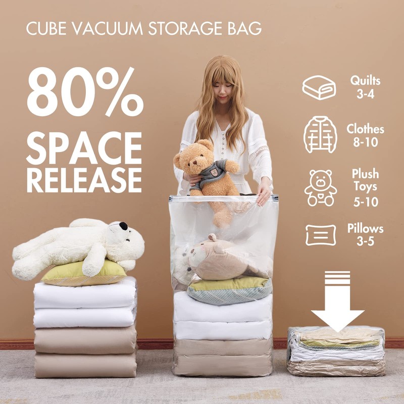 Large Vacuum Storage Bag, Save Space for Clothes, Duvets &