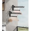 Wall Mount Coat Hanger Holder Black Clothes Drying Organizer Rack