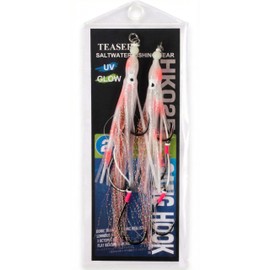 Octopus Bait Assist Hooks, Set of 2, High Brightness UV Noctilucent, Inch, 6.9 inches (175 mm), Blue, Root Fish, Red Snamper, Deep Sea (C7)