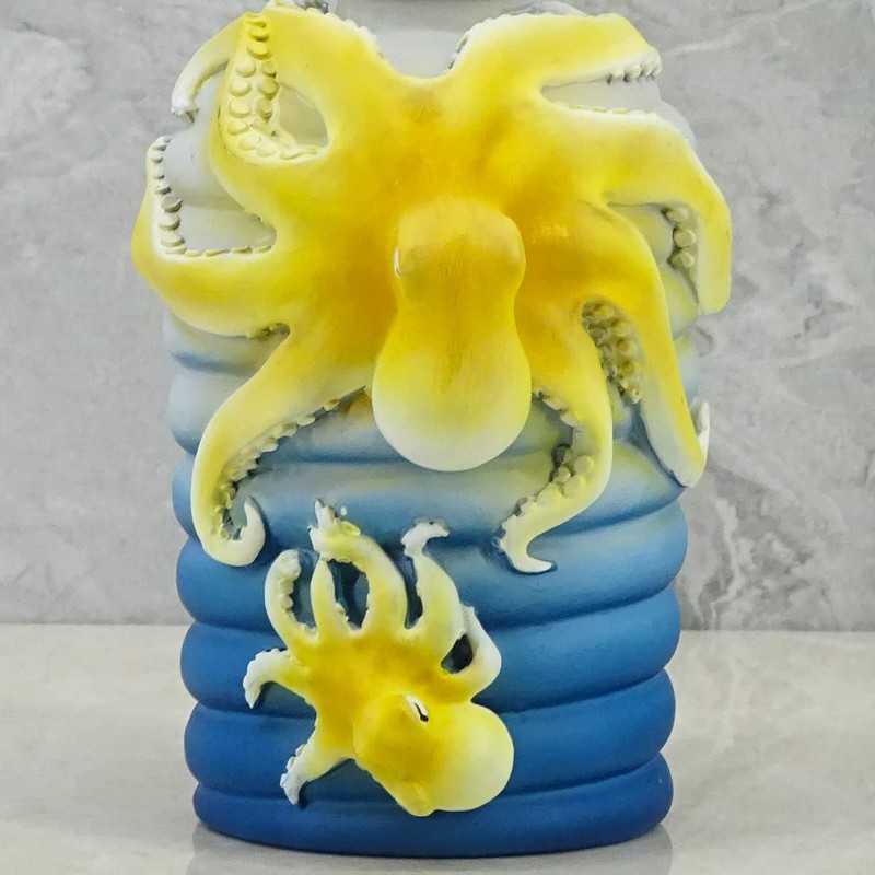 YHHRESINKING Resin Octopus Mother and Baby Soap Dispenser, Beach Bathroom