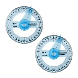 Tabanzhe 360 Degree Circle Protractor Ruler-2PCS Plastic Protractor Measuring Tool for Angle Measurement Students Children