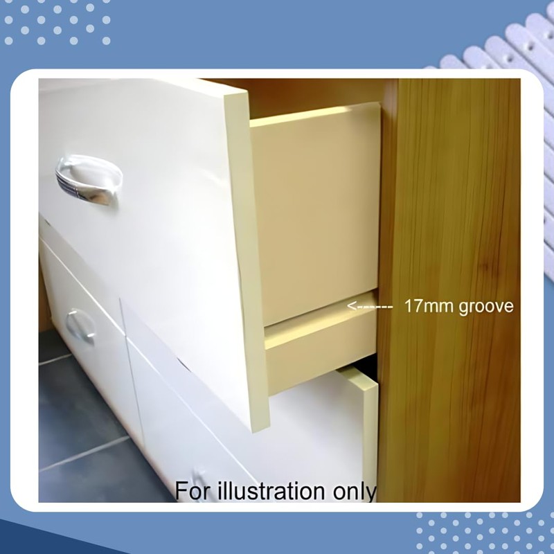 20 (10 Pairs) of Brown Plastic Drawer Runners with Screws