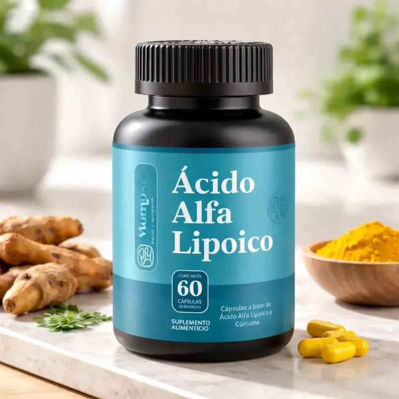 Ácido Alfa Lipoico Momosie con Cúrcuma, 60 Cápsulas