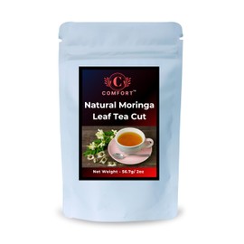 COMFORT Natural Moringa Leaf Tea Cut - 100% Natural Moringa Leaf for Herbal Tea - Antioxidants Rich, Naturally Boosts Energy, Supports Digestion & Immune System - 56.7G/2oz (Pack of 1)
