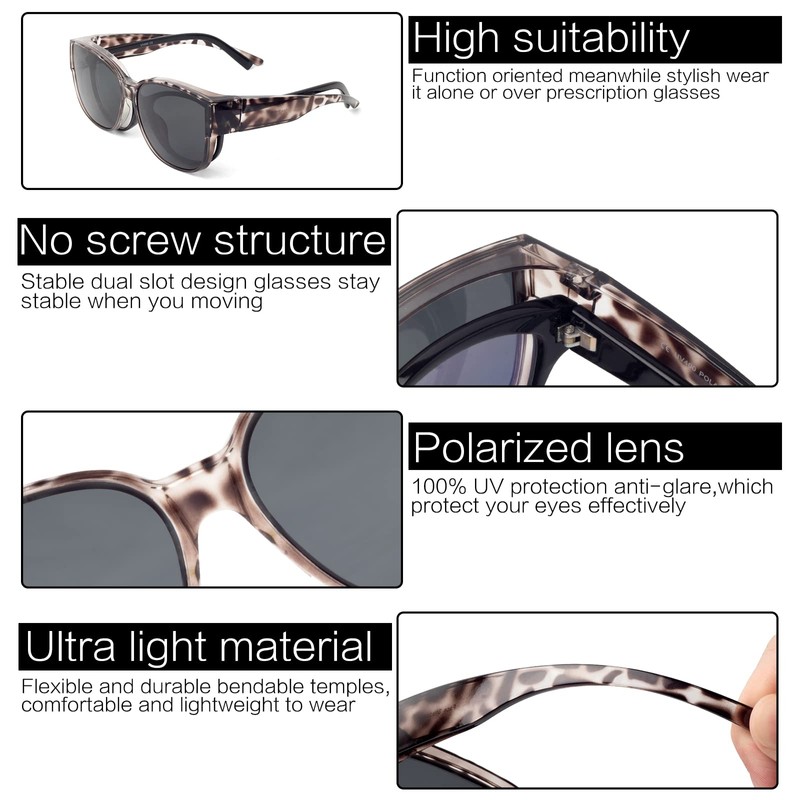 Face Shadow Women's Polarised Over Sunglasses for Glasses Wearers, UV