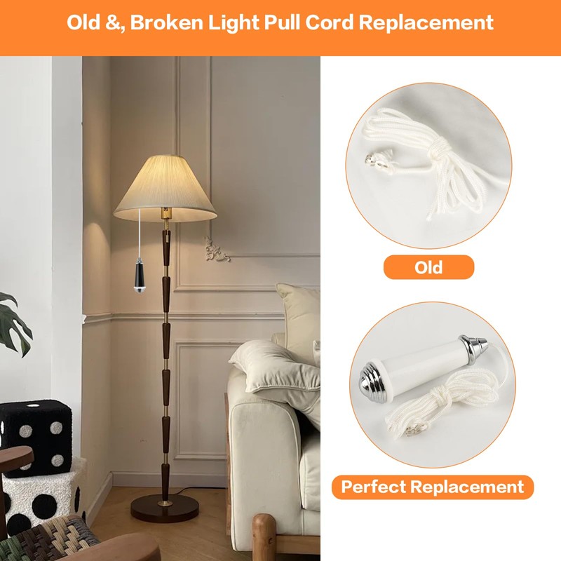 Jiujuda9 2 Pcs Ceramic Bathroom Light Pull Cord Handle with