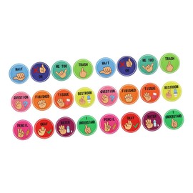 CAXUSD 24pcs Classroom Visual Cue Posters Nonverbal Communication Tools for Teachers Students Enhances Bulletin Board Decor for Kindergarten Homeschooling