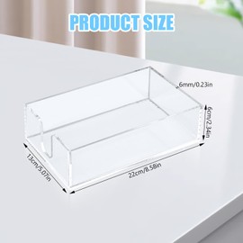 Acrylic Napkin Holder Bathroom, 8.66×5.11×2.36in Guest Towel Holder Tray for Bathroom, Clear Disposable Hand Towels Tray for Kitchen, Parties, Weddings, Hotel, Restaurant Etc