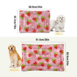 Sletend Strawberry Fruits Pet Bed Cute Dog Bed Mat Absorbing Non Slip Pad Pet Sleeping Mat for Small, Medium, and Large Dogs Puppy Cat 24 in x 18 in