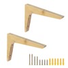 Antrader 2PCS Wooden Shelf Brackets,Solid Wall Mount Wood Shelf Bracket,Wood