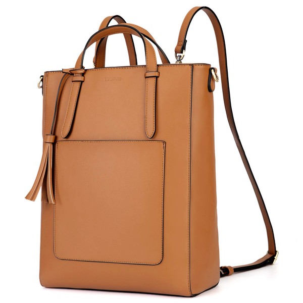 ECOSUSI Tote Bag Convertible Backpack Purse for Women Vegan Leather Handbag Multifuction Shoulder Bag